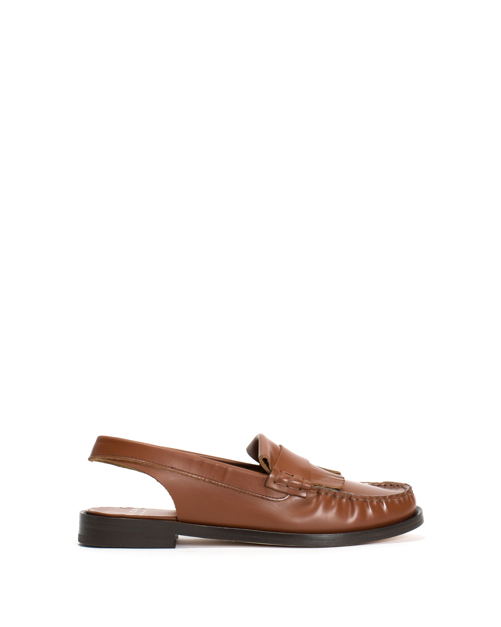 Dico Slingback Moccasin Loafer With Fringes Polido Hazelnut - Anonymous Copenhagen