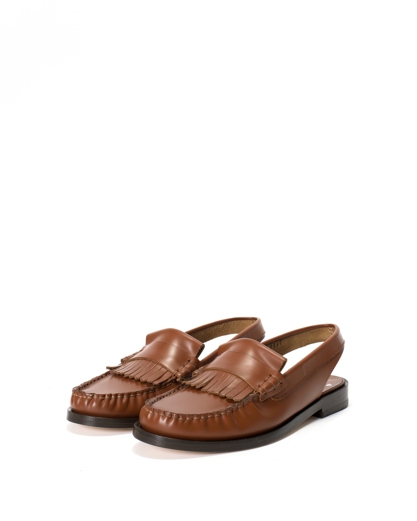 Dico Slingback Moccasin Loafer With Fringes Polido Hazelnut