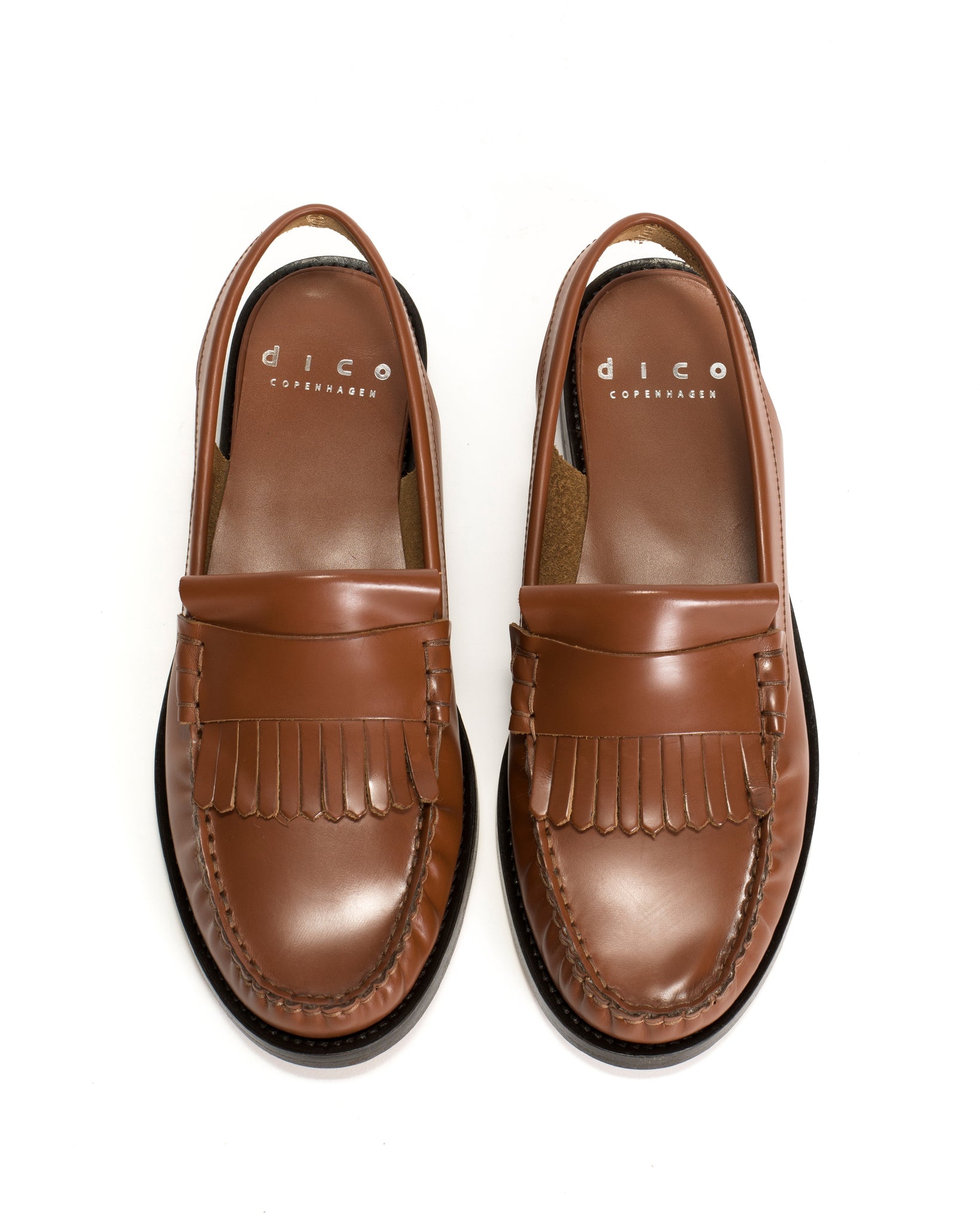 Dico Slingback Moccasin Loafer With Fringes Polido Hazelnut - Anonymous Copenhagen