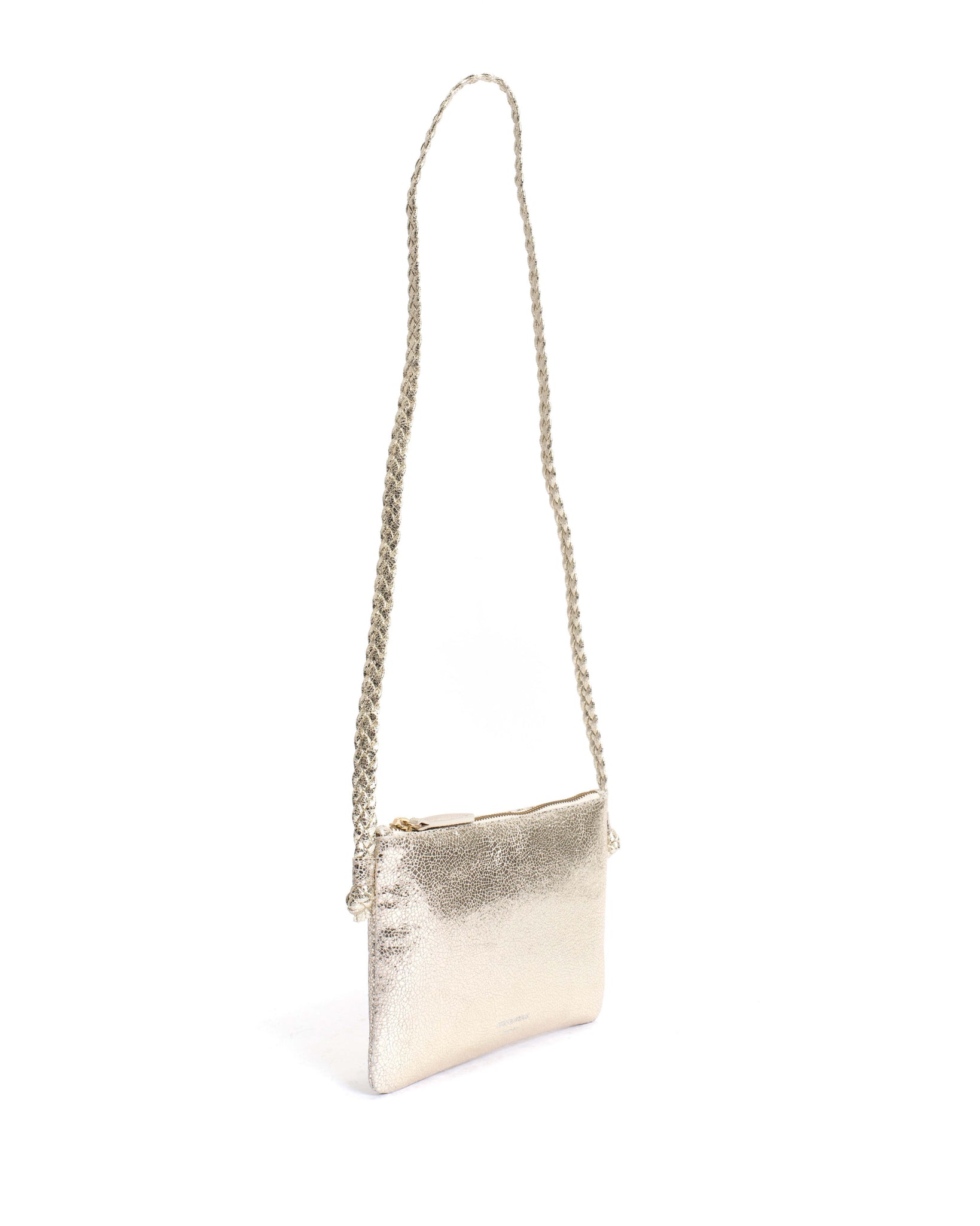 Thinna clutch Crackled metallic goat Champagne