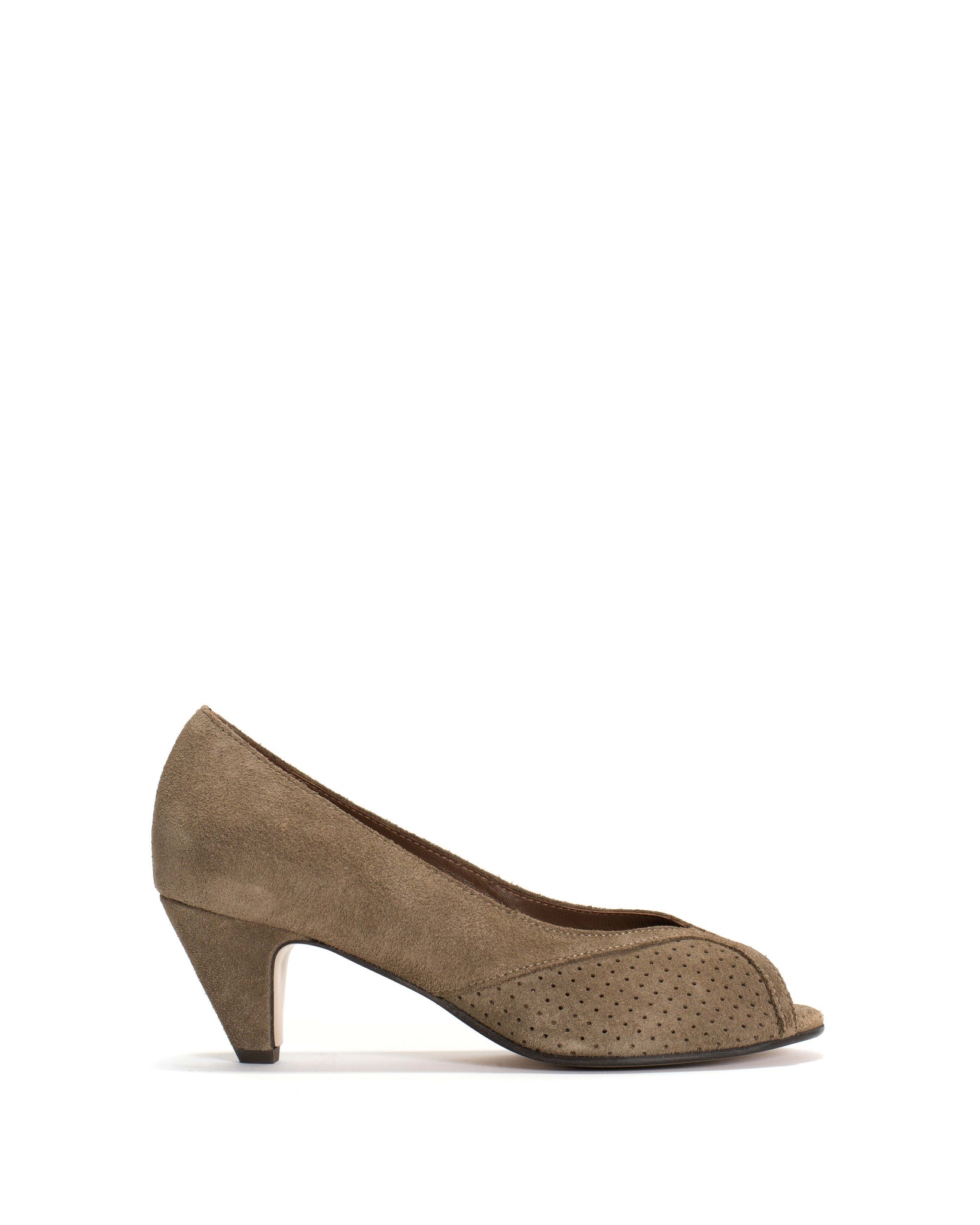 Tiffany stiletto Calf suede Mushroom - Anonymous Copenhagen