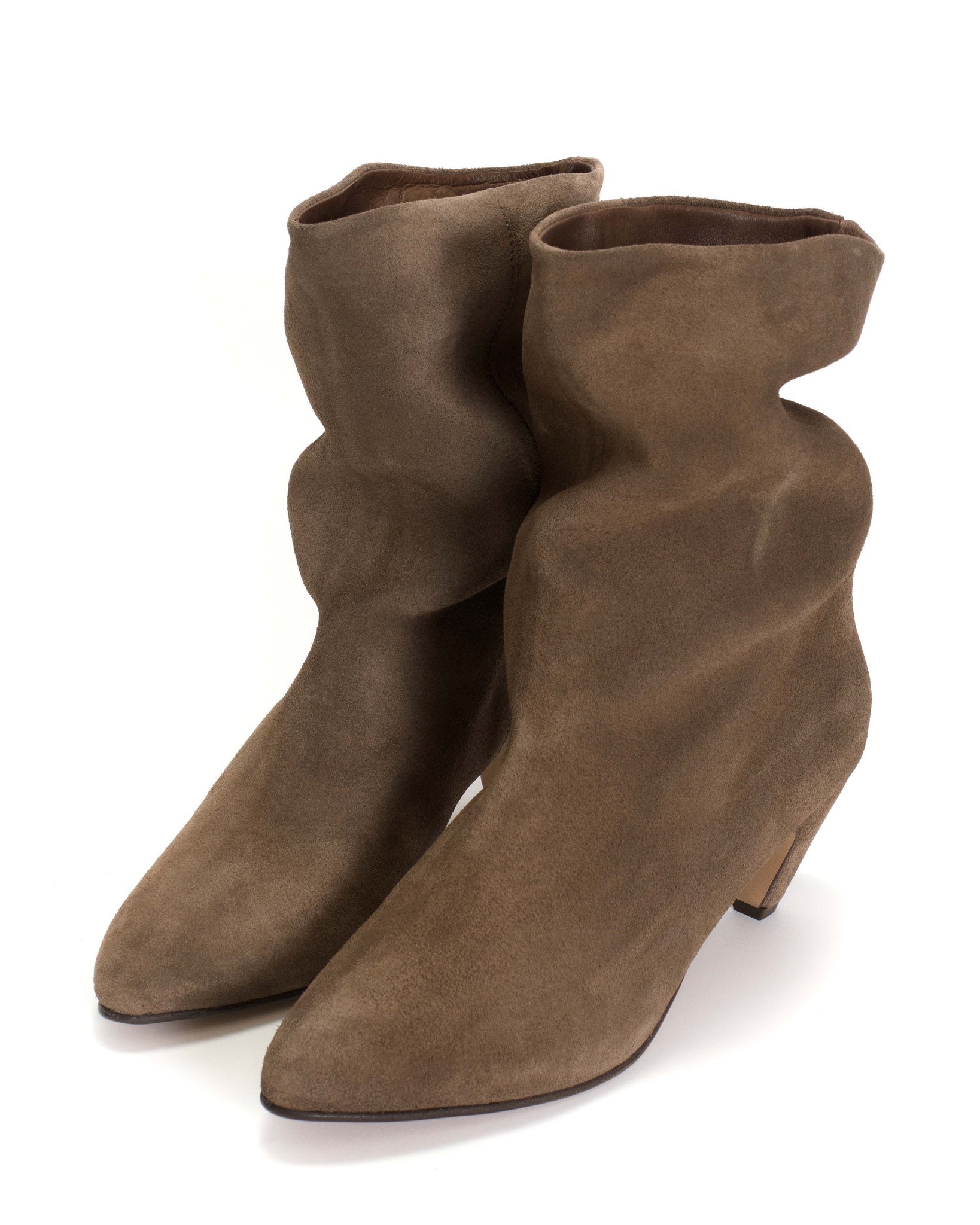 Vully 50 Stiletto Calf Suede Dark taupe - Anonymous Copenhagen