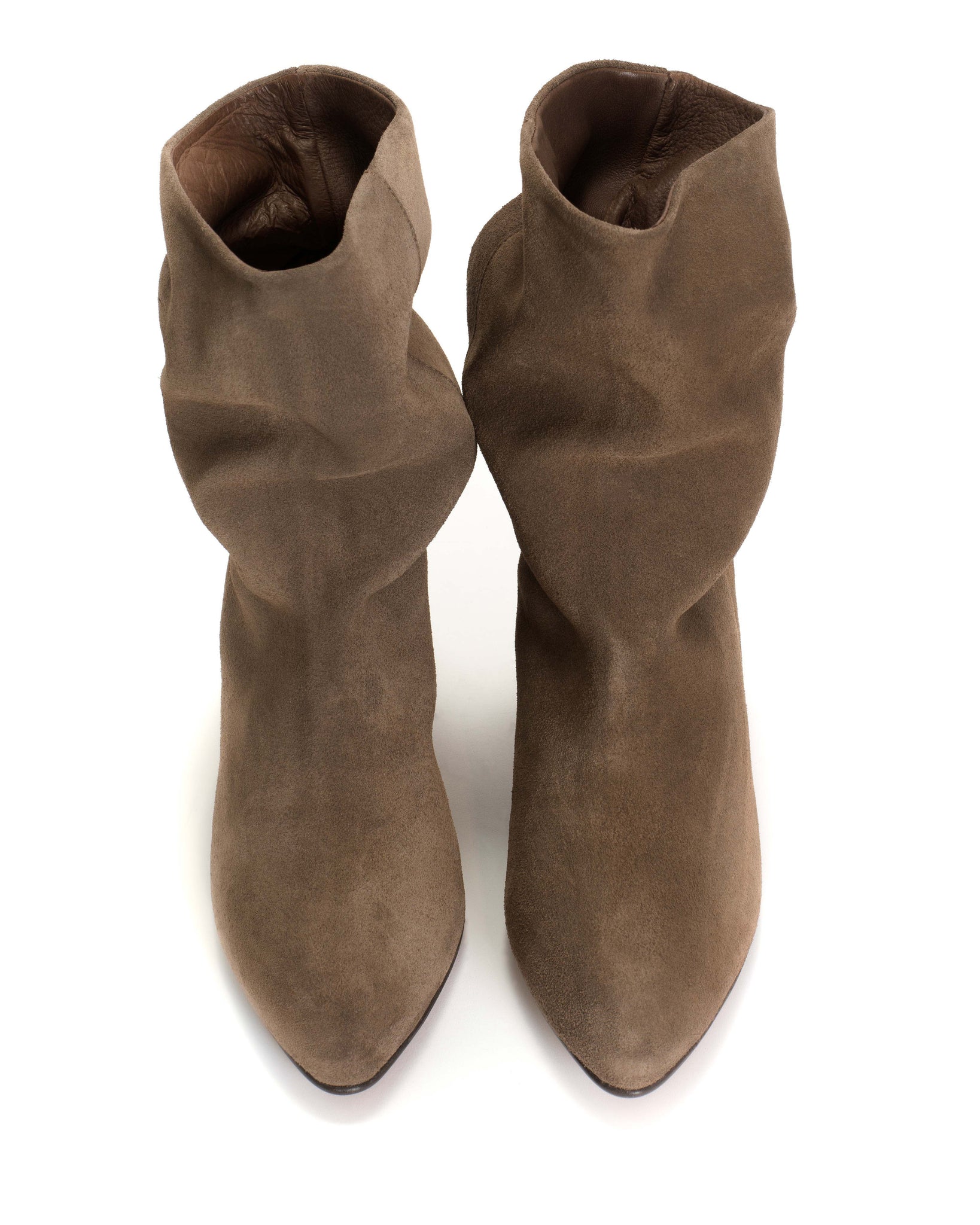 Vully 50 Stiletto Calf Suede Dark taupe - Anonymous Copenhagen