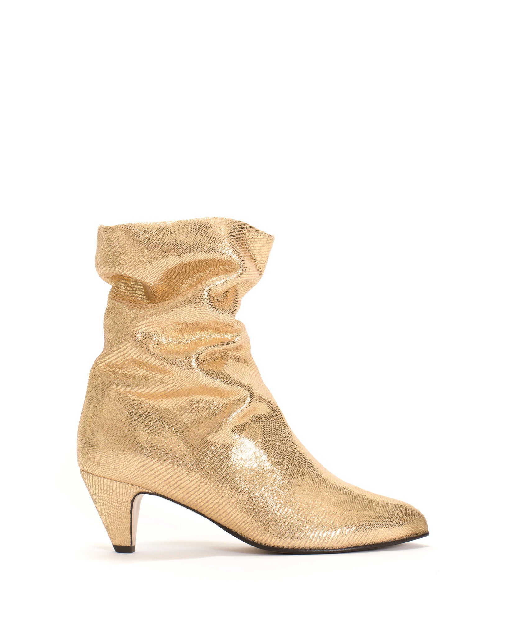 Vully 50 stiletto Lizard metallic goat Gold - Anonymous Copenhagen