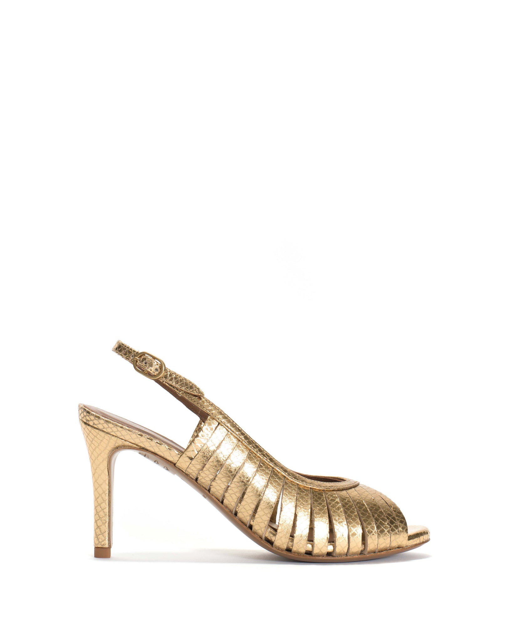 Zenia 75 Snake metallic calf Gold - Anonymous Copenhagen