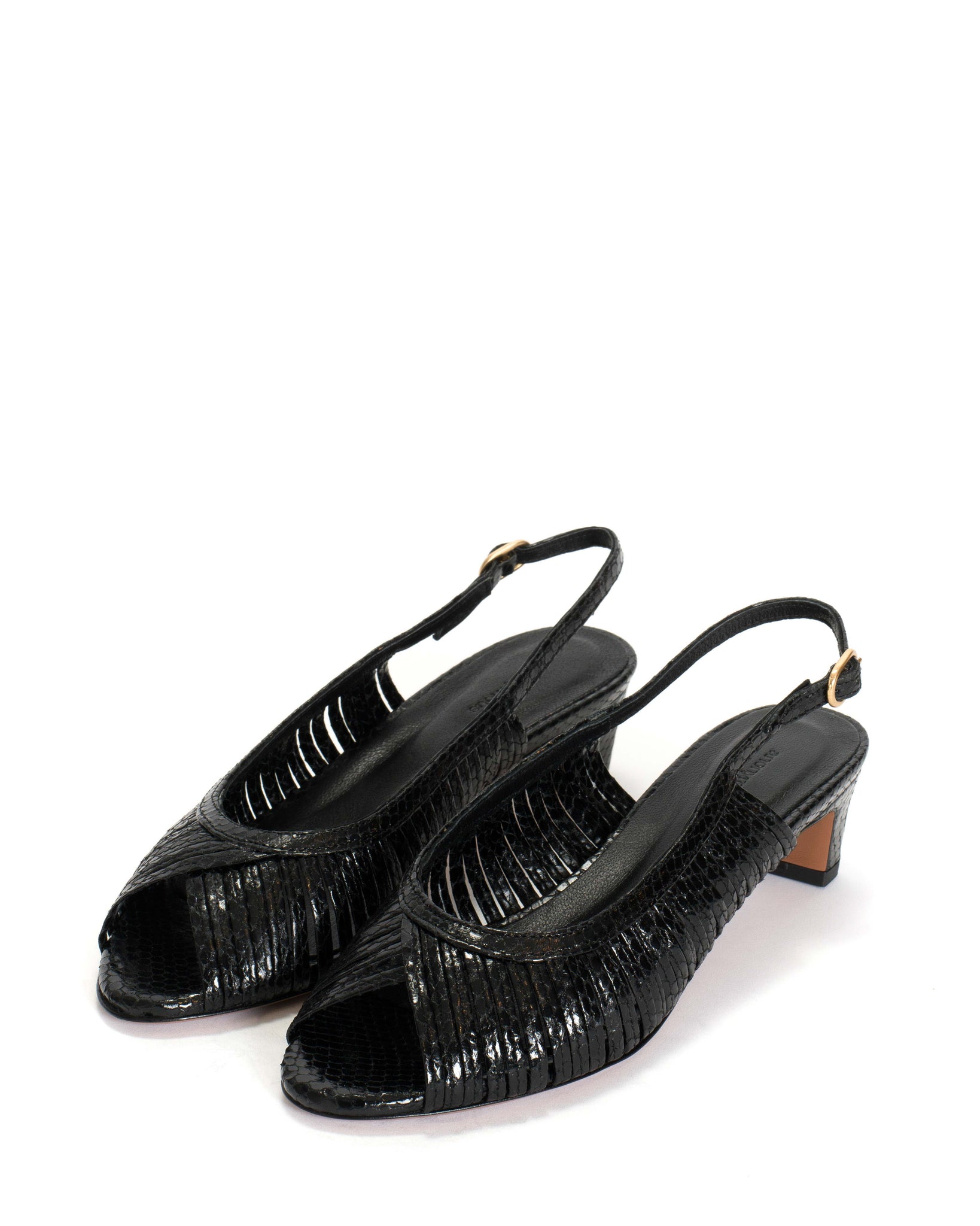 Zenia Snake metallic calf Black - Anonymous Copenhagen