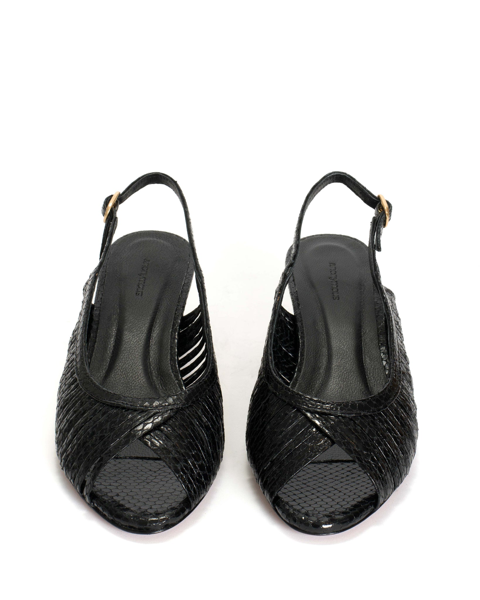 Zenia Snake metallic calf Black - Anonymous Copenhagen