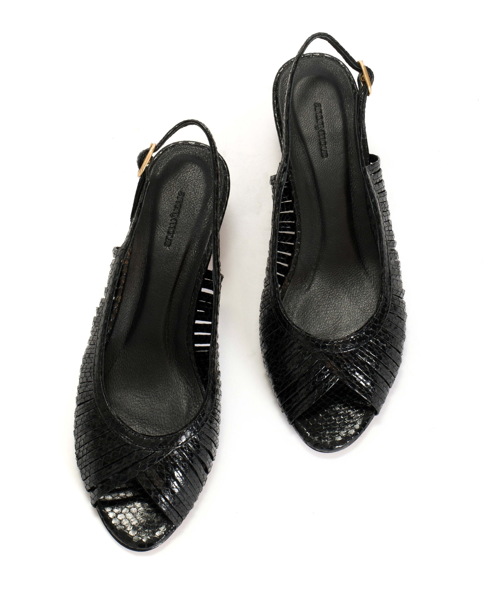 Zenia Snake metallic calf Black - Anonymous Copenhagen