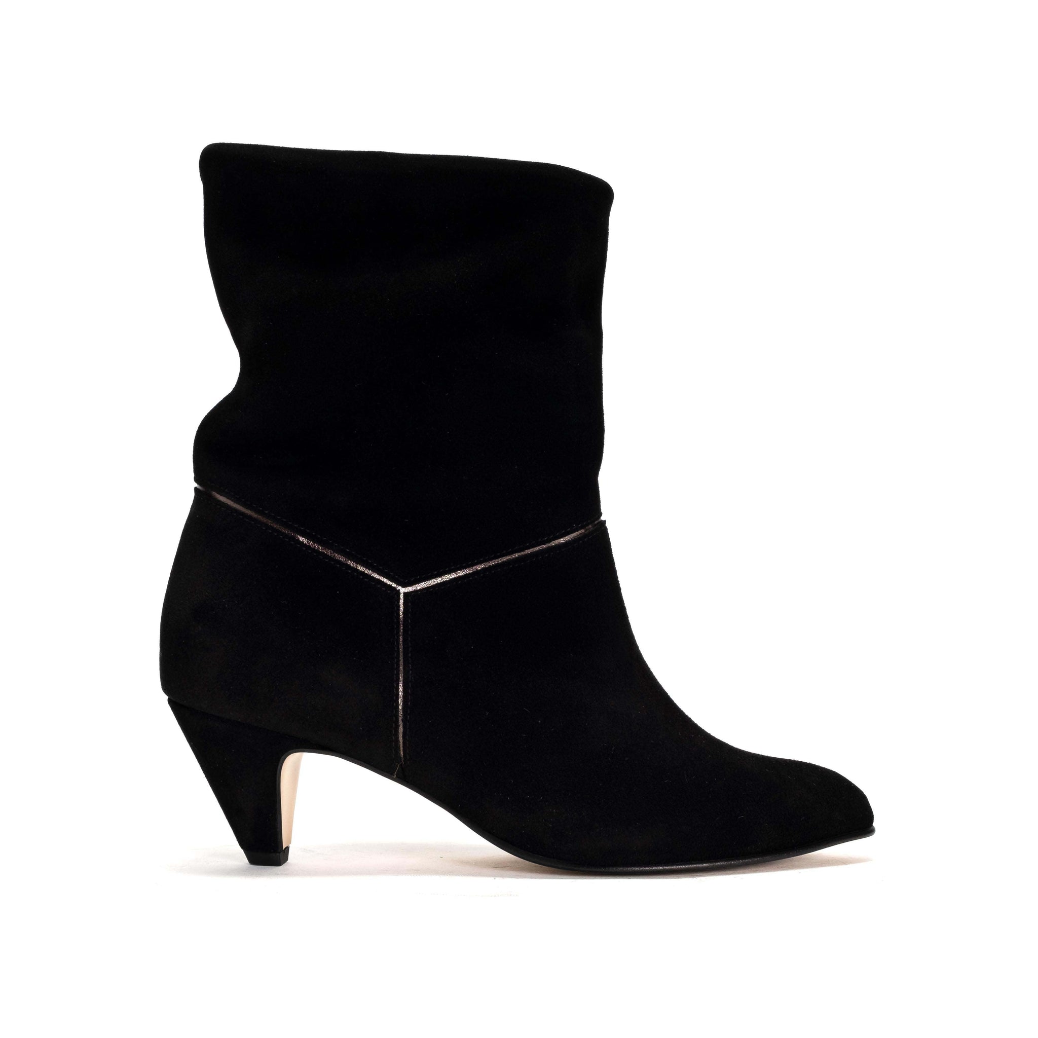 Jassi 50 Stiletto Calf suede & metallic Black - Anonymous Copenhagen