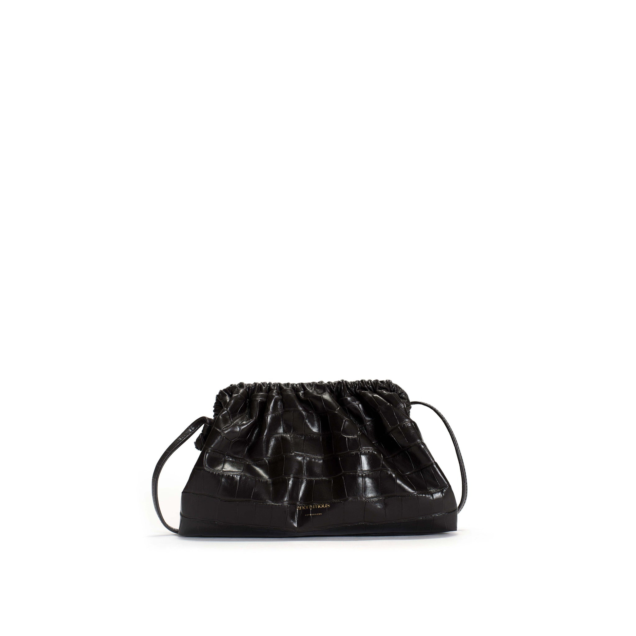 Hally petite cloud bag Croco calf Black - Anonymous Copenhagen