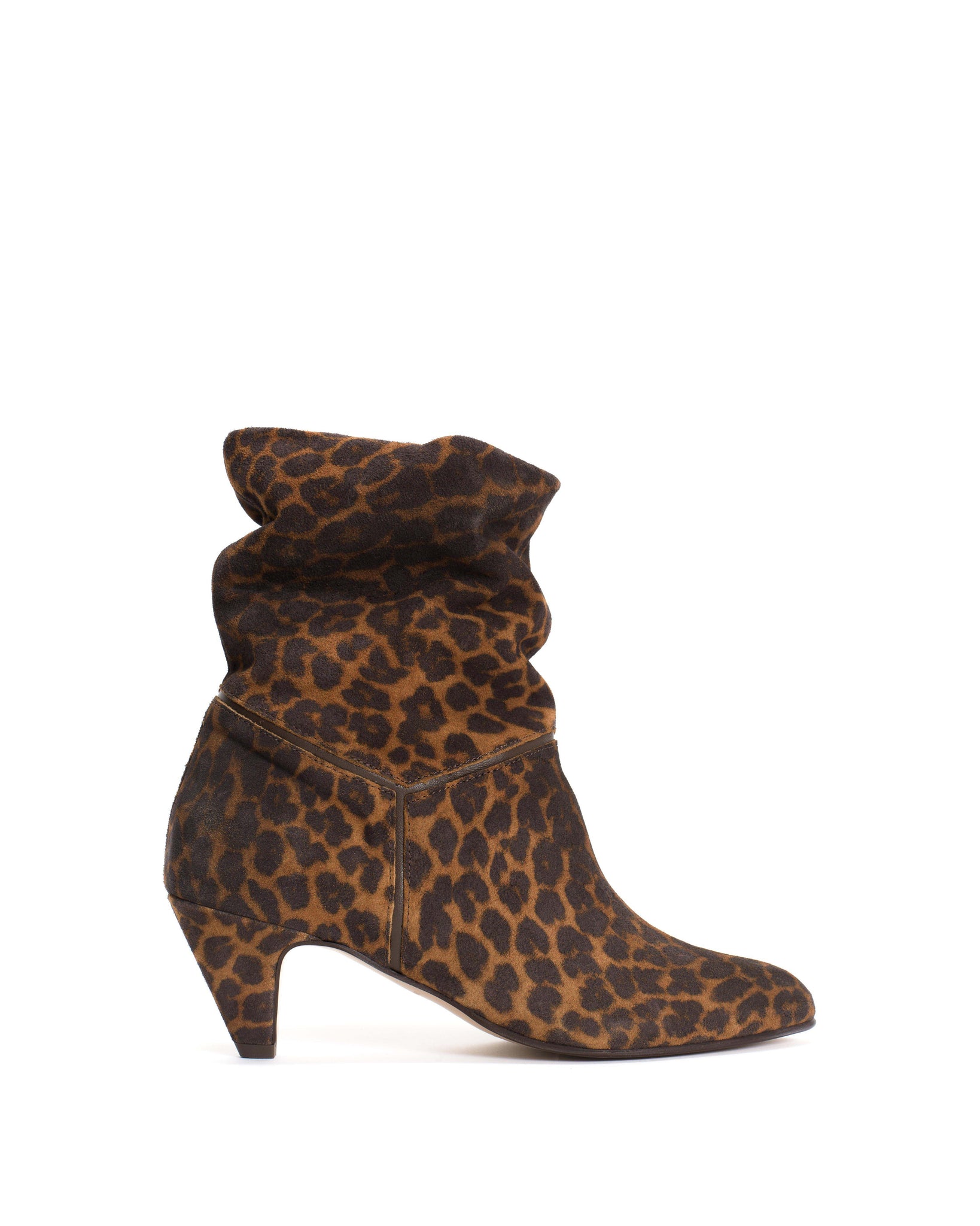 Jassi 50 stiletto Calf suede print & sleek leather Leopard & Coffee brown