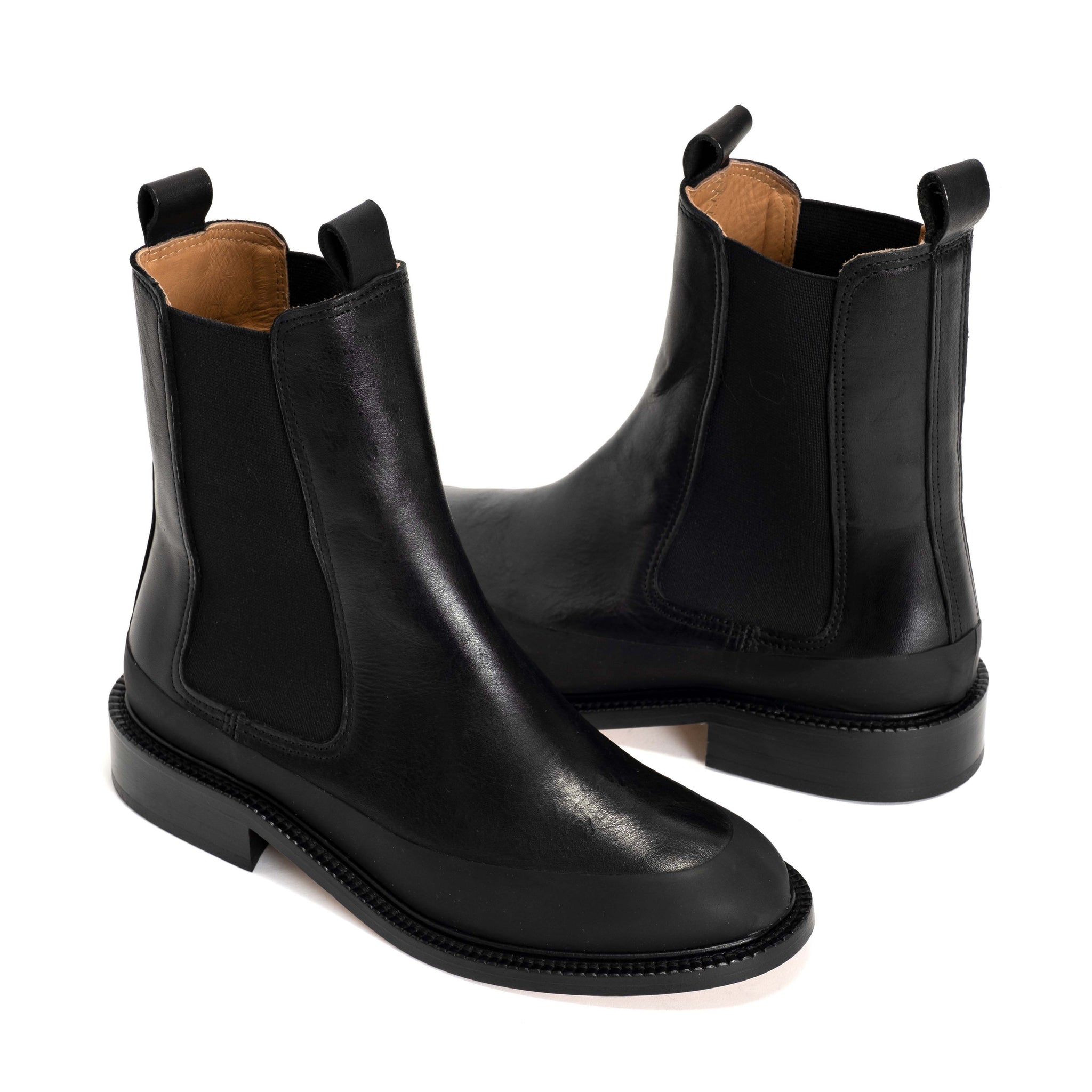 Larie rubber trim Vegetable tanned calf Black - Anonymous Copenhagen