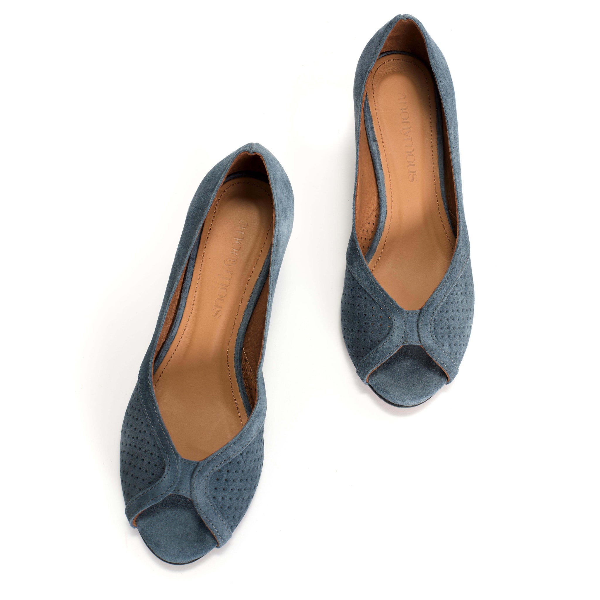 Tiffany Triangle Calf suede Denim blue - Anonymous Copenhagen