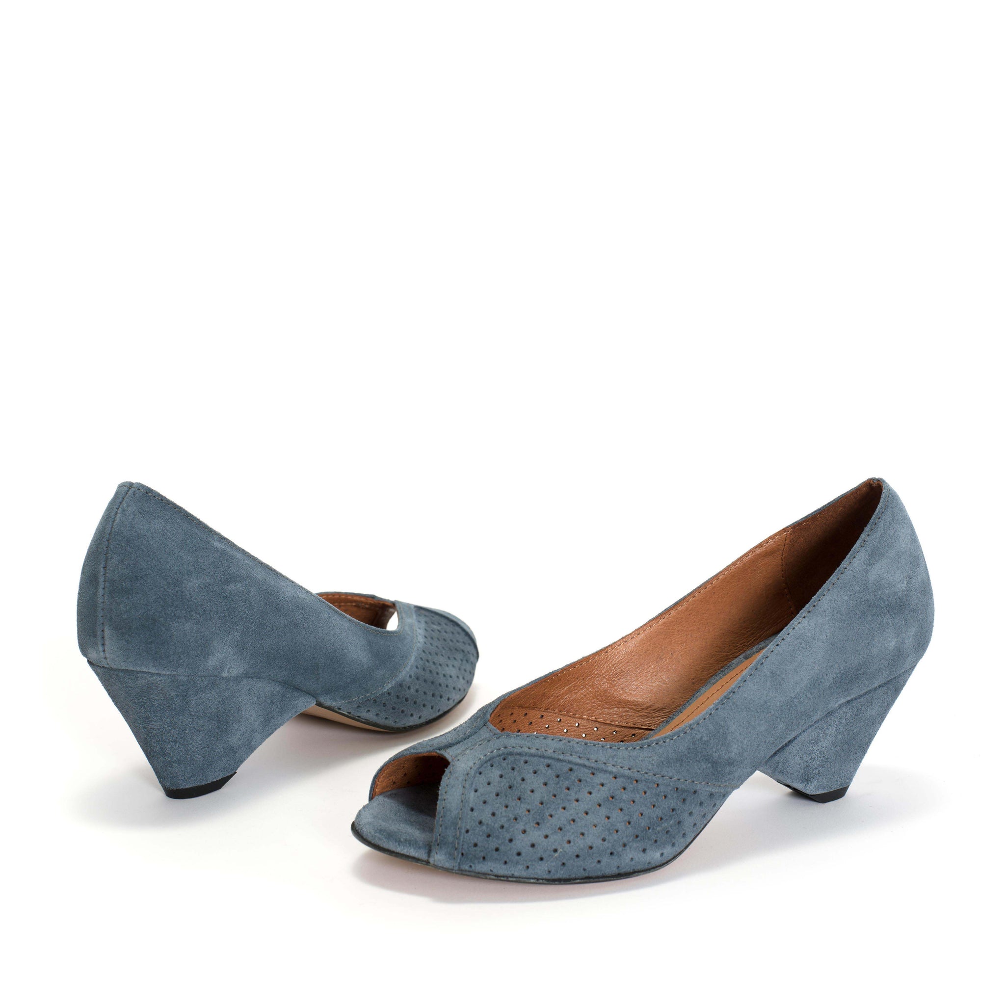 Tiffany Triangle Calf suede Denim blue - Anonymous Copenhagen