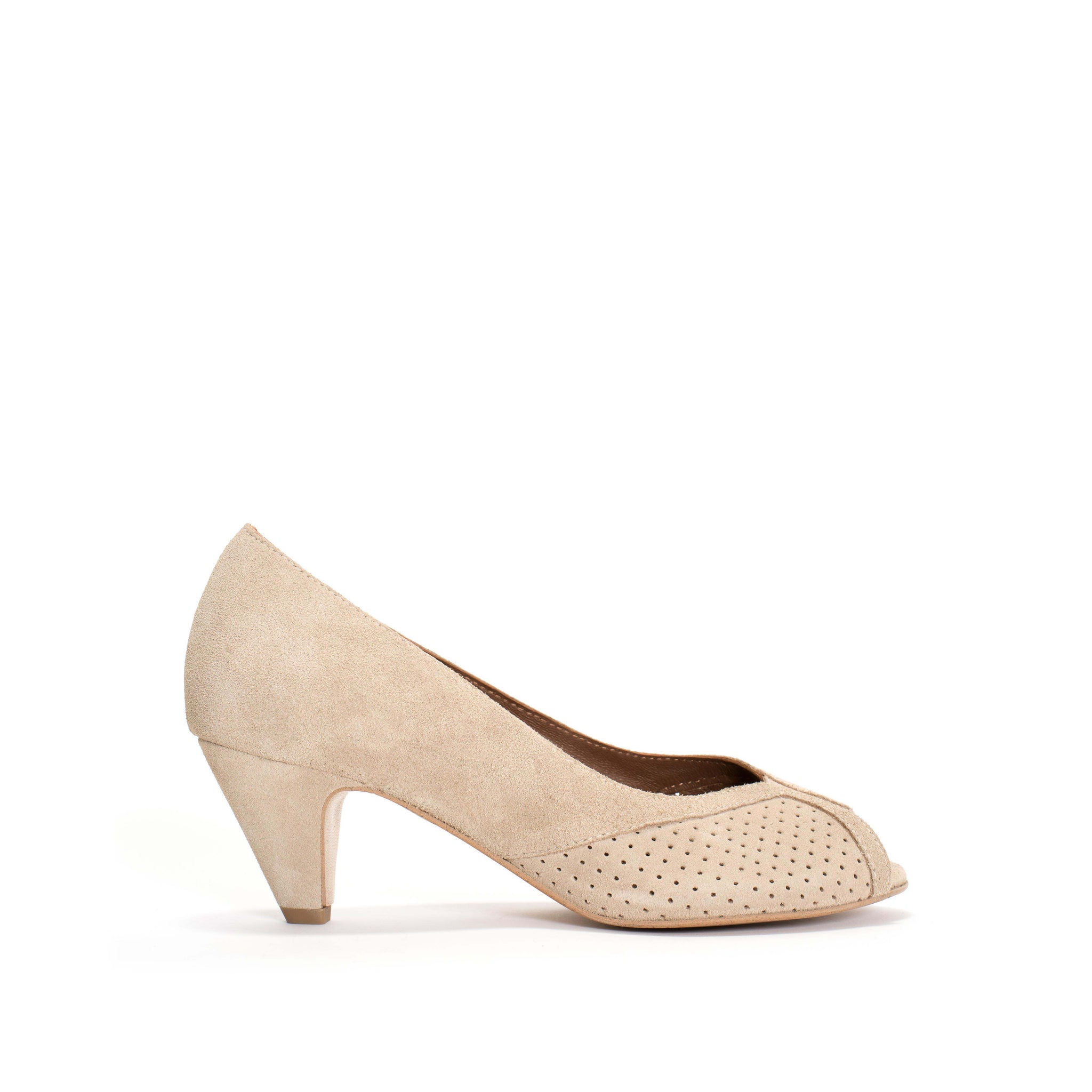 Tiffany stiletto Calf suede Cream powder - Anonymous Copenhagen