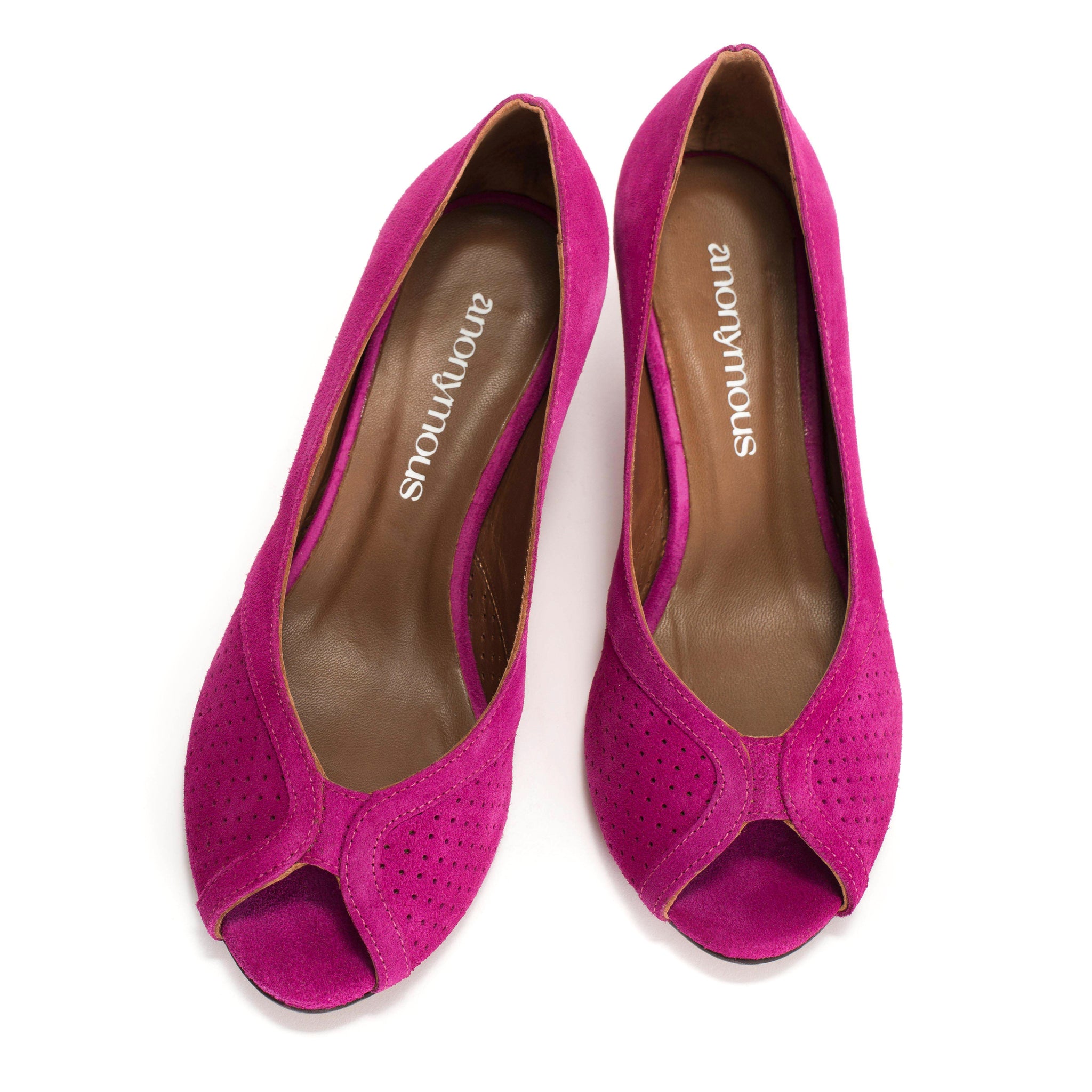 Tiffany triangle Calf suede Raspberry - Anonymous Copenhagen