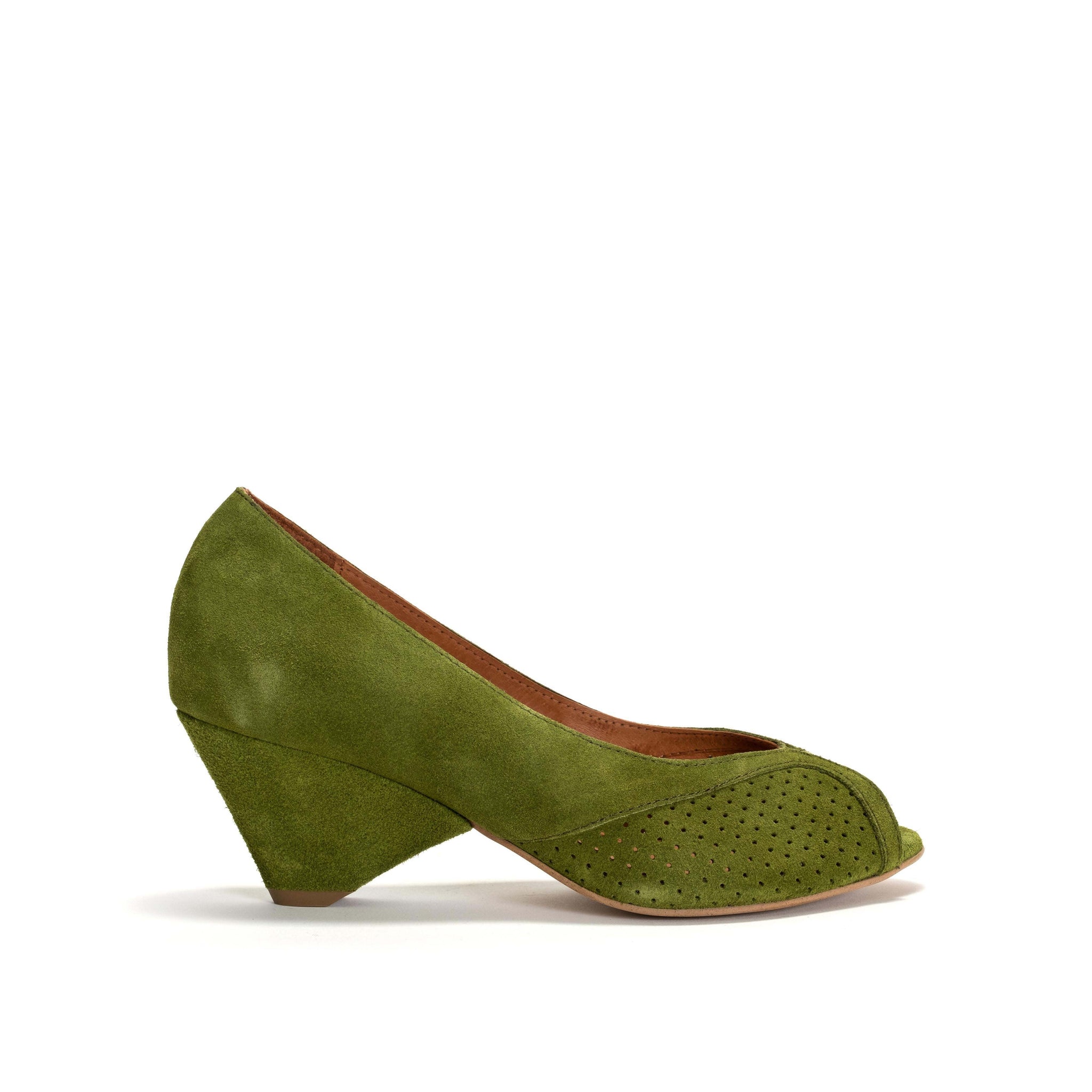 Tiffany Triangle Calf Suede Grass Green - Anonymous Copenhagen