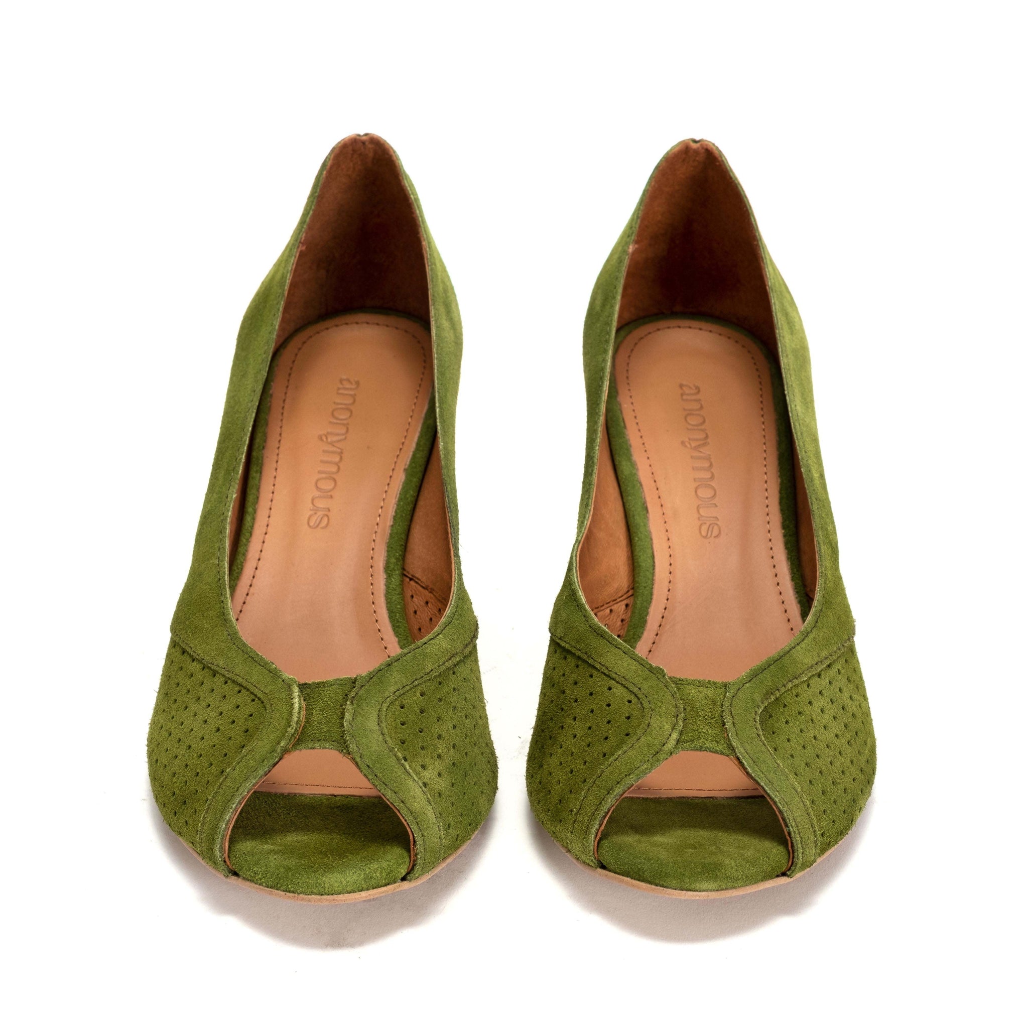 Tiffany Triangle Calf Suede Grass Green - Anonymous Copenhagen