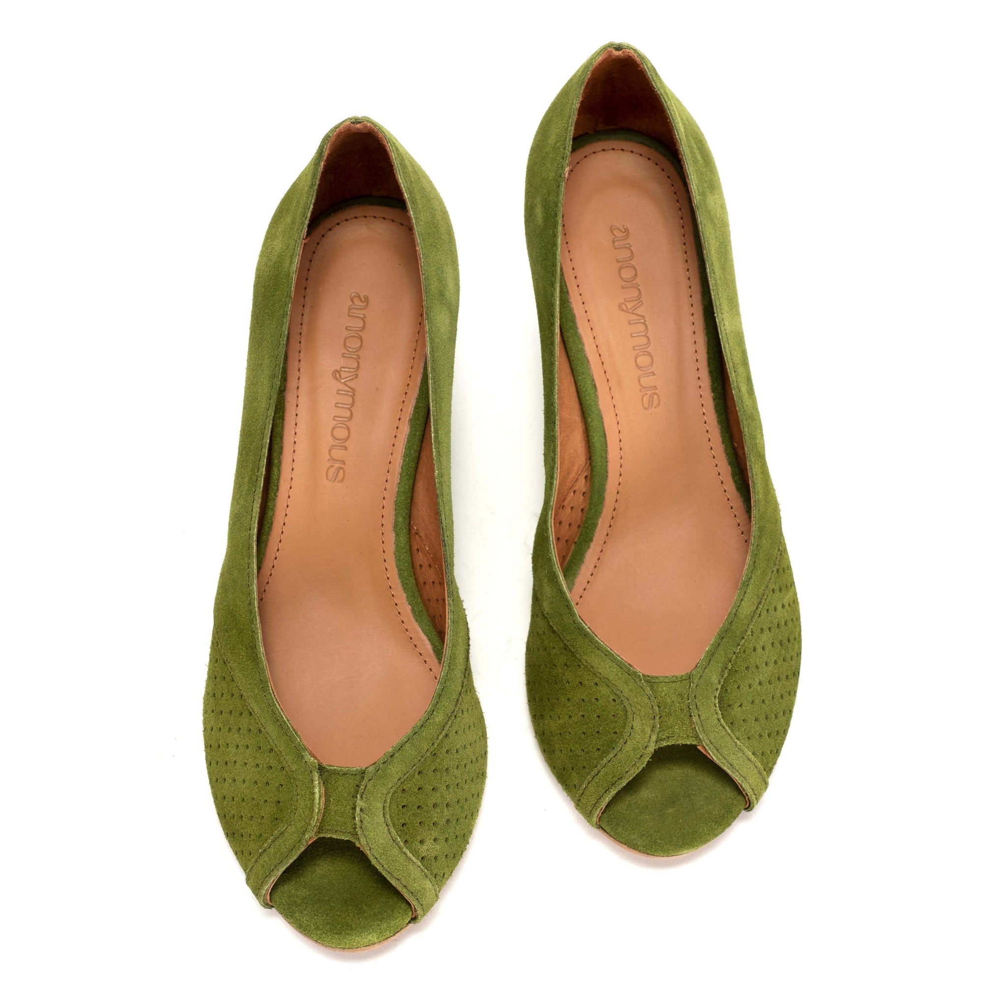 Tiffany Triangle Calf Suede Grass Green - Anonymous Copenhagen