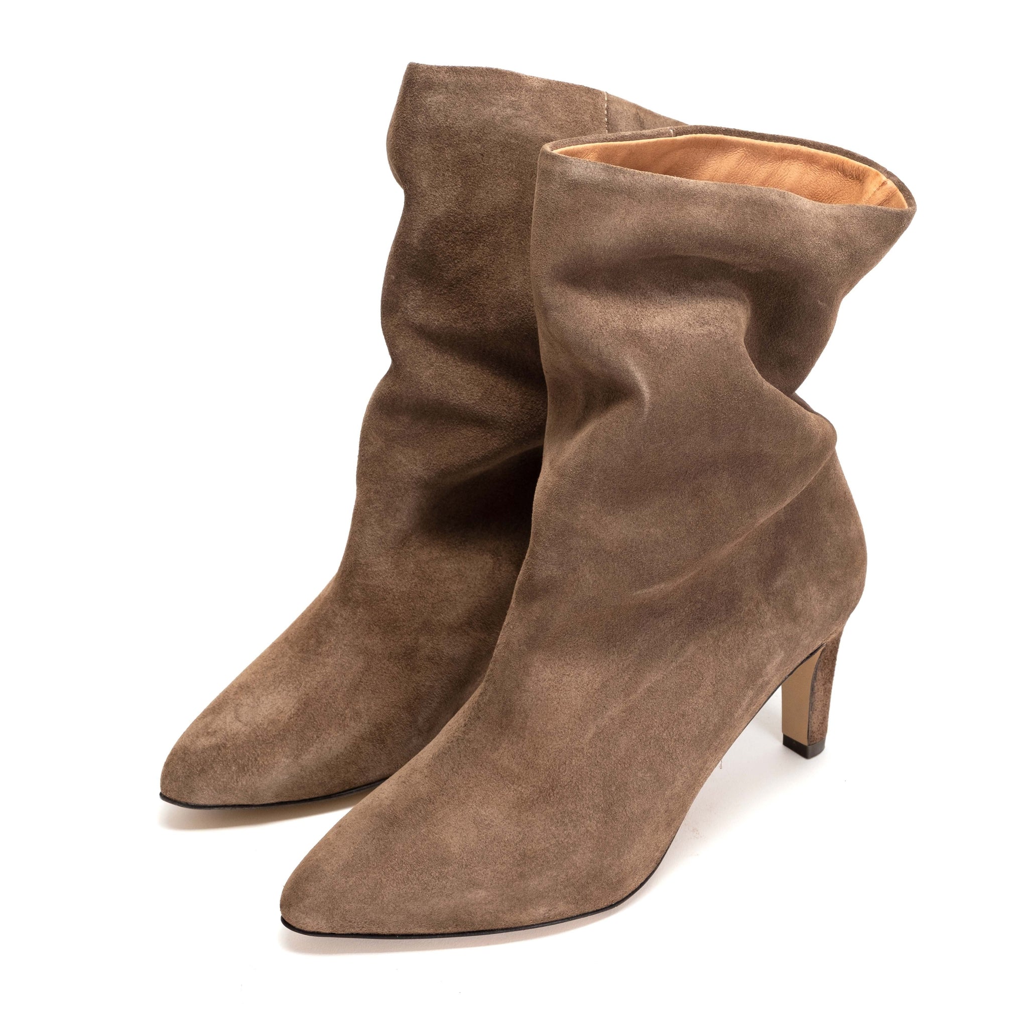 Vully 75 stiletto Calf suede Dark taupe - Anonymous Copenhagen