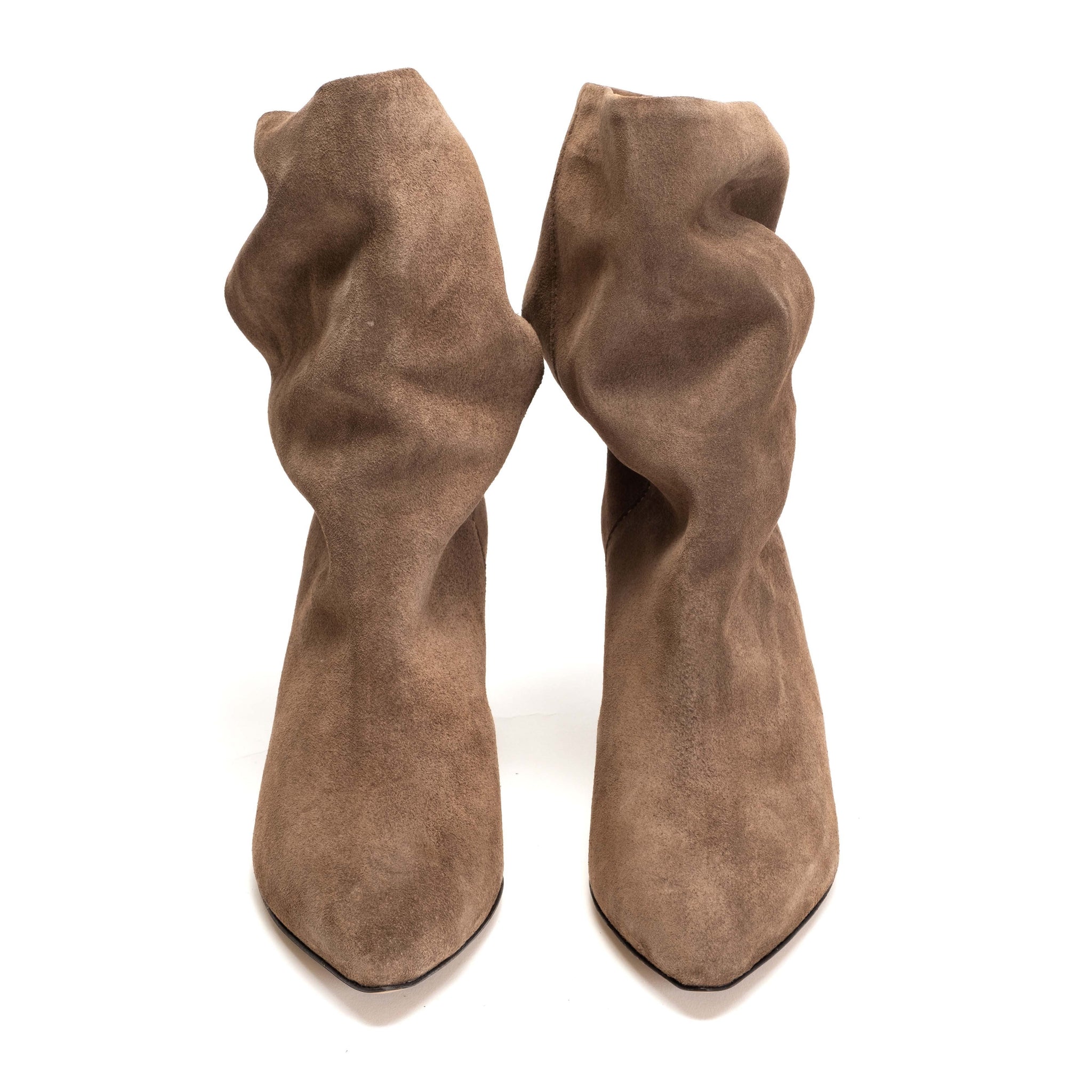 Vully 75 stiletto Calf suede Dark taupe - Anonymous Copenhagen