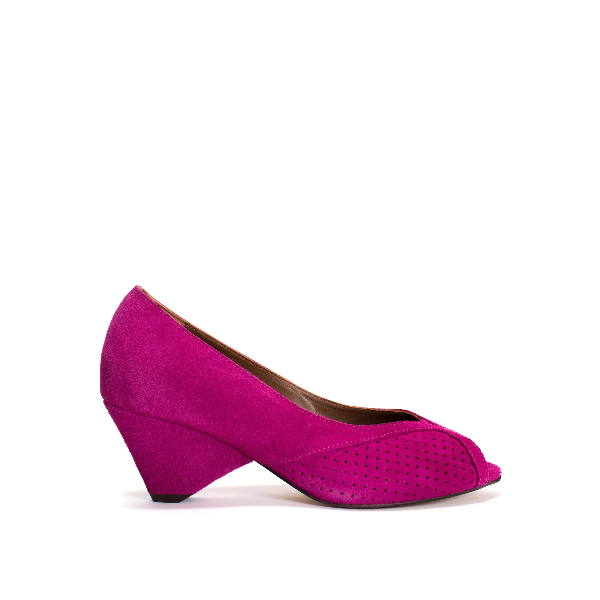 Tiffany triangle Calf suede Raspberry - Anonymous Copenhagen